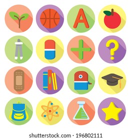 flat style icon of school related object