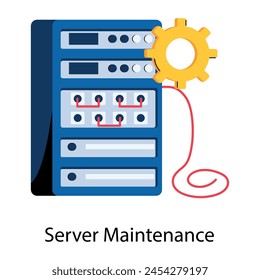 Un icono de estilo plano de mantenimiento de servidores 