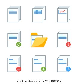 Flat style icon set for web and mobile application.