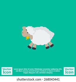 Flat style icon with sheep symbol