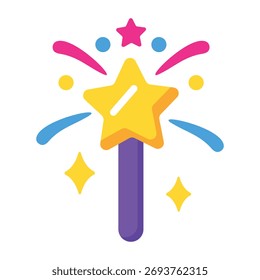 Um ícone de estilo plano de brilhante brilho de natal sparkler