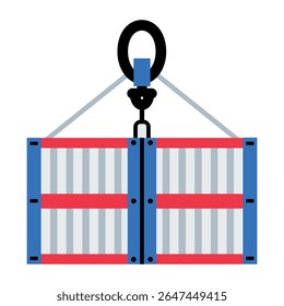A flat style icon of shipment container