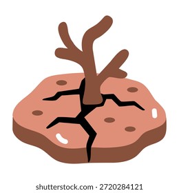 A flat style icon showing barren land