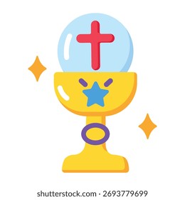 A flat style icon showing chalice cup