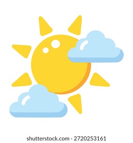 A flat style icon showing cloudy weather