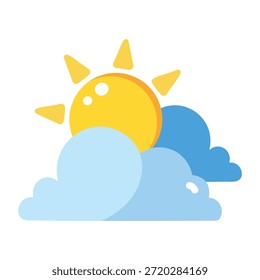 A flat style icon showing cloudy weather