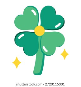 A flat style icon showing a clover