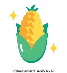 Ein flaches Symbol mit Mais