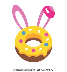 Un icono de estilo plano que muestra la rosquilla