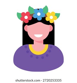 A flat style icon showing a flower band