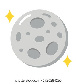 A flat style icon showing a full moon
