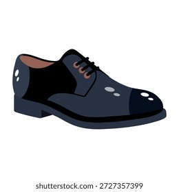 Un icono de estilo plano que muestra un zapato de novio