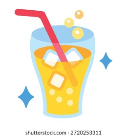 Um ícone de estilo plano mostrando limonada