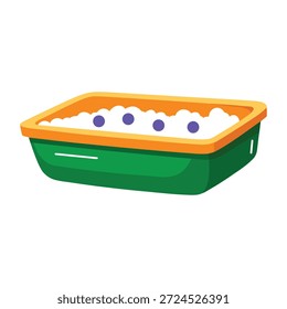 Um ícone de estilo plano mostrando uma bandeja de lixo  
