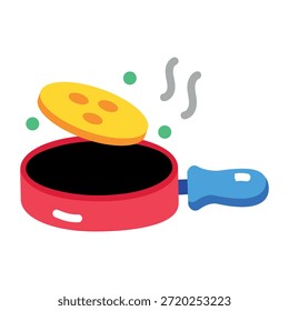 Um ícone de estilo plano mostrando uma panqueca
