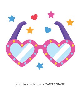 A flat style icon showing party glasses