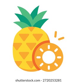 Ein flaches Stilsymbol, das eine Ananas zeigt