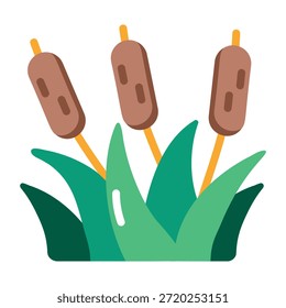A flat style icon showing a reed plant