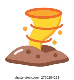A flat style icon showing a sandstorm disaster