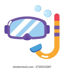 Icono de estilo plano que muestra gafas de buceo