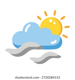 Un icono de estilo plano que muestra smog