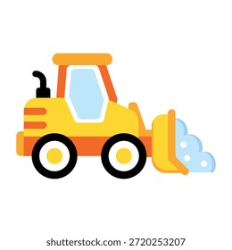 Un icono de estilo plano que muestra un limpiador de nieve