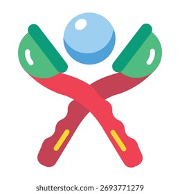 Um ícone de estilo plano mostrando a ferramenta de criação de bolas de neve