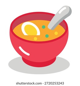 Un icono de estilo plano que muestra la sopa