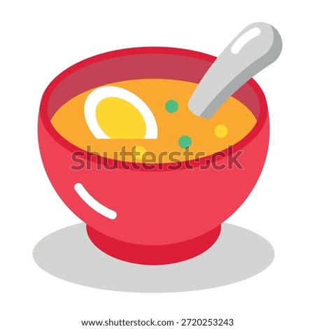 A flat style icon showing soup