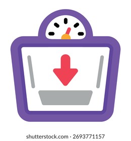 Ein flaches Symbol mit Gewichtsverlust