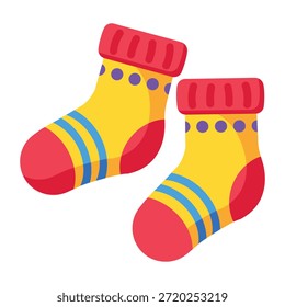 Un icono de estilo plano que muestra los calcetines de invierno