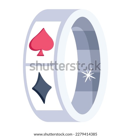 Flat style icon of a signet poker ring 