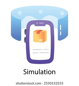 Ein flaches Symbol der Simulationstechnik 