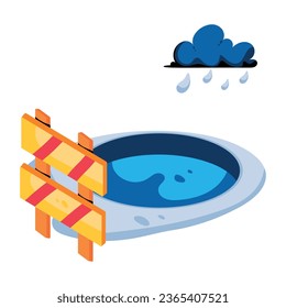 Here’s a flat style icon of sinkhole barrier 