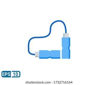 flat style icon of skipping rope isolated on white background. EPS 10