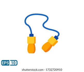 icono de estilo plano de saltar la cuerda. ilustración vectorial para diseño gráfico, sitio web, interfaz de usuario aislada en fondo blanco. EPS 10