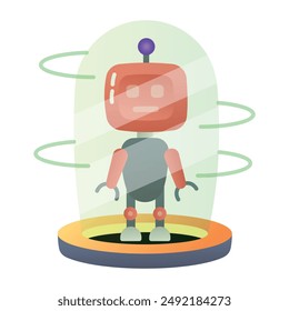 Un icono de estilo plano de robot inteligente 