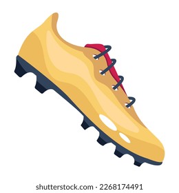 Flat style icon of a soccer cleat shoe 