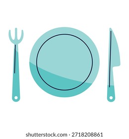 Icono de estilo plano de cuchara, cuchillo y tenedor para la marca de alimentos