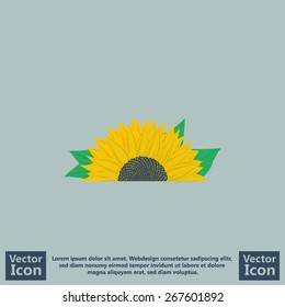 Flat style icon with sunflower symbol