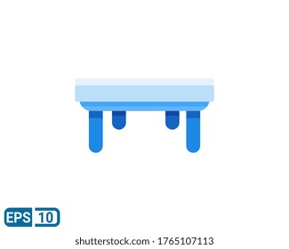 flat style icon of table. vector illustration for graphic design, website, UI isolated on white background. Editable color. EPS 10