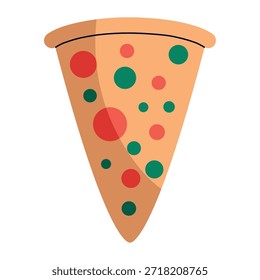 Ícone de Estilo Plano de uma Fatia de Pizza Saborosa
