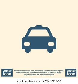 Flat style icon with taxicab services symbol