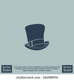 Flat style icon with topper hat symbol