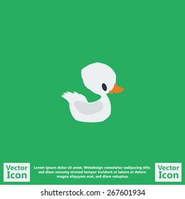 Flat style icon with with toy duck symbol