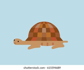 Flat style icon of turtle on gray background