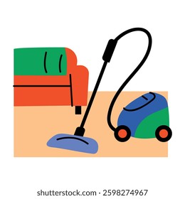 A flat style icon of vacuum cleaner 