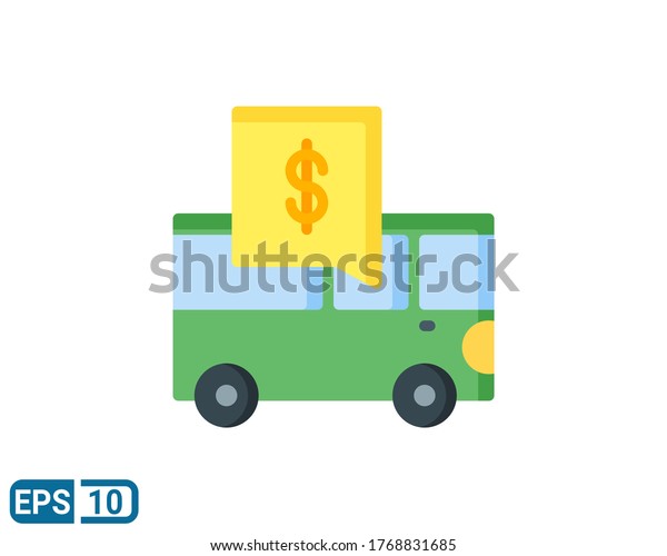 flat style icon of vehicle price. vector\
illustration for graphic design, website, UI isolated on white\
background. Editable color. EPS\
10