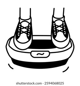 A flat style icon of vibration exercise 

