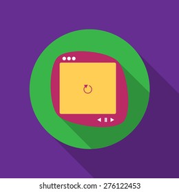 Flat style icon of video player